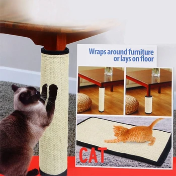 Kedi tırmalama sütunu Mat Kediler İçin Doğal Sisal Mobilya Korumak Ayak Sandalye Koruyucu Ped Tırmanma Ağacı kedi Tırmığı Kurulu Ped