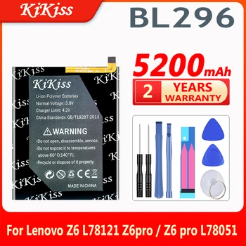 KiKiss Yüksek Kalite 5200 mAh BL296 lenovo için batarya Z6 L78121 Z6pro / Z6 pro L78051 BL 296 BL-296 Piller + Ücretsiz Araçlar