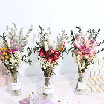Kurutulmuş Gül Çiçek Centerpieces Masalar İçin Ev Dekor Düğün Aranjmanı Gelin Buketi Flores Preservadas Naturales