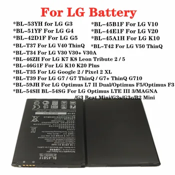LG V10 V20 V30 V40 V50 G7 ThinQ G3 G4 G5 K7 K8 K10 K20 Artı Leon Haraç 2 5 Optimus LTE 3 L7 2 F3 F5 Google 2 Telefon Pil