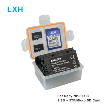 LXH Kamera Pil Kutusu Su Geçirmez SD TF MSD Kart saklama kutusu Sony NP-FZ100 Pil Sony A9/A7R III/A7 III/ILCE-9