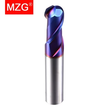 MZG 2 Flüt Kesme HRC65 1mm 2mm 3mm 4mm 5mm Freze İşleme Tungsten Çelik Spiral freze kesicisi Topu Burun End Mill