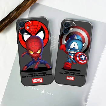 Marvel Çizgi Roman Karikatür Funda Telefon Kılıfı İçin iPhone 11 13 12 Pro Max 12 13 Mini X XR XS MAX SE 2020 7 8 6s Artı Celular Coque