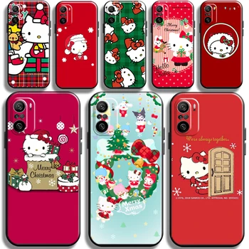 Noel Hello Kitty Kuromi xiaomi için telefon kılıfı Redmi K40 K40 Pro K40 Oyun Carcasa Kılıfları Geri Coque Sıvı Silikon
