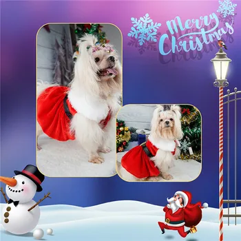 Noel Köpek Elbiseler Küçük Köpekler İçin Giysi Yaz Noel Cosplay Kedi Pet Elbise Fantezi Prenses Köpek Elbise Bichon Yeni Yıl
