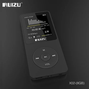 Orijinal RUIZU X02 MP3 Çalar 8 GB Depolama 1.8 Inç Ekran Ile Mİni Taşınabilir Spor Mp3 Desteği FM Radyo, E-kitap, saat, Kaydedici