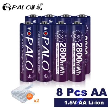 PALO AA Pil 1.5 V AA şarj edilebilir pil Kararlı Voltaj 2800mWh 1.5 V Lityum Li-ion AA Piller Saat Oyuncaklar El Feneri