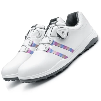 PGM golf ayakkabıları Bayanlar Patent Kaymaz Sneakers Renkli Su Geçirmez Kadın Eğitim Hızlı Bağlama Bir Çift Ayakkabı Aşınmaya dayanıklı
