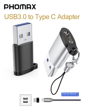 PHOMAX Mini 3.0 OTG Adaptör Tipi C Dişi USB Erkek Konnektör Xiaomi Samsung Cep Telefonu İçin Şarj Veri Transferi dönüştürücü