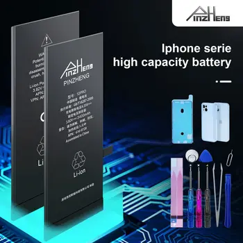 PINZHENG Orijinal Yüksek Kapasiteli Pil İçin iPhone X XR XS 11 12 Mini Pro Max Promax Telefonu Yedek Bateria Garanti Bir Yıl