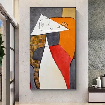 Picasso Yağlıboya Tuval üzerine Ünlü Soyut Sanat Reprodüksiyonları Duvar Posterleri ve Baskı Oturma Odası Dekor için Hiçbir Çerçeve
