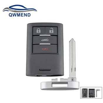 QWMEND 4 Düğmeler Akıllı Uzaktan anahtar Kabuk B106 Bıçak CADİLLAC CTS XLR Chevrolet Corvette 2008-2013 İçin Anahtar Kutu Fob