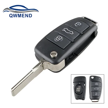 QWMEND Araba Anahtarı Kabuk Durumda Audi A1 A3 A4 A6 Q3 Q7 TT 2010-2018 Yedek Çevirme Anahtarı Kapağı 3 Düğme