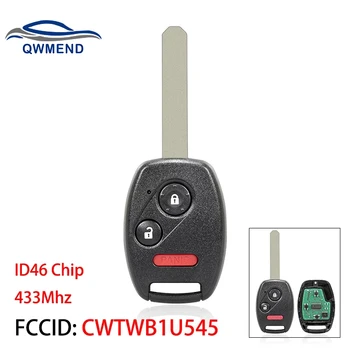 QWMEND CWTWB1U545 / CWTWBIU545 Akıllı Araba Anahtarı Honda Pilot 2005-2008 için Araba anahtarı Araba Uzaktan Anahtar Fob 3 Düğmeler ID46 Çip
