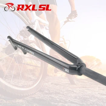 RXL SL Karbon bisiklet çatalı 1-1 / 8“Gidon direksiyon 700C 3K Parlak disk fren Yol Çatal