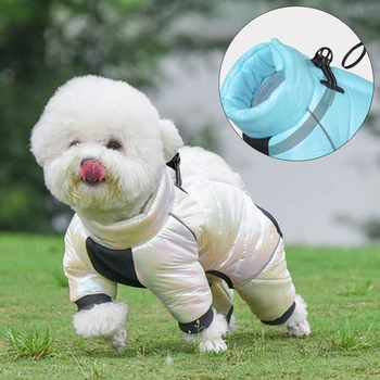 Rüzgar geçirmez kapitone ceket Köpekler için S XXL Pet Tulumlar Küçük Köpekler için Schnauzer Pomeranian Köpek Ceket Sıcak Köpek Aşağı Ceket