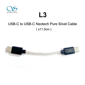 SHANLING L3 USB-C USB-C Neotech Saf Silvel Kablo Ses Hatları için UA3 / UA5 / UA2 artı