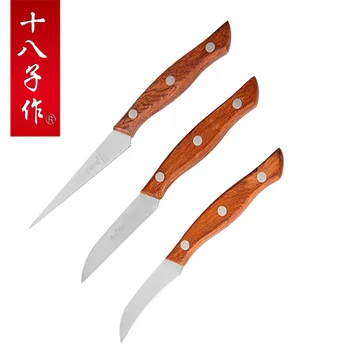 SHIBAZI Mutfak Profesyonel Sanat Meyve Oyma Bıçağı Martensitik Paslanmaz Çelik 30Cr13 Aracı Maun Kolu Mutfak Bıçağı
