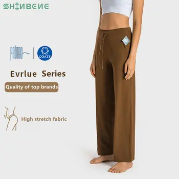 SHINBENE Yüksek Son Naylon İplik kadın Flare Tayt Bootcut Yoga Pantolon Kadınlar için Yüksek Belli İpli Egzersiz Bootleg Pantolon