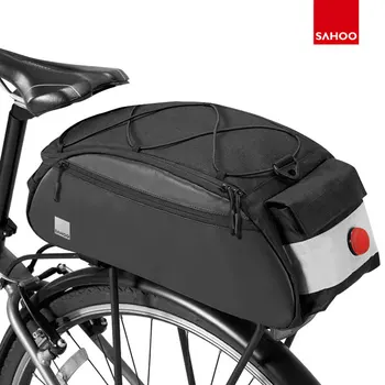 Sahoo Bisiklet Bagaj Taşıyıcı Çanta 10L MTB Gövde Arka Raf Pannier Bisiklet çanta led ışık Omuz El Taşıma Çantası 142093