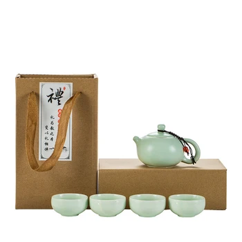 Satılık Seyahat çay seti Kung Fu çay seti Seramik Taşınabilir Demlik Porselen Çay Seti Gaiwan çay fincanları Çay Töreni Çay Aracı