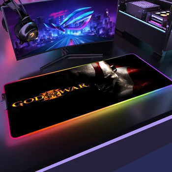Savaş tanrısı Fare Oyun Pedi Bilgisayar Dizüstü Mat Masa Pedleri Uzun Masa Aksesuarları Xxl LED Xl Masa Pedi Oyun Pc Klavye Kawaii RGB