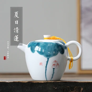 Seramik Demlik Sıraltı Renk El-boyalı Beyaz Flter Çay El-held Pot Kung Fu Jin Haziran Mei Siyah Teaware Ücretsiz Kargo