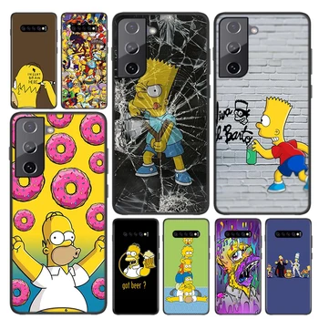 Serin Simpsons Samsung Galaxy S22 S21 S20 Ultra Artı Pro S10 S9 S8 S7 4G 5G silikon Yumuşak Siyah telefon kılıfı 