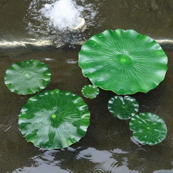 Simülasyon Lotus Yaprağı Yapay Lotus Bahçe Gölet Su Gölet Tankı çiçek dekorasyonu Bitki Zambak yaprak Floati