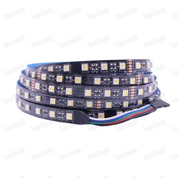 Siyah / beyaz PCB 5 M 4 renk 1 LED DC12V 12MM PCB SMD 5050 RGBW LED şerit ışık RGB + beyaz / sıcak beyaz IP20 su geçirmez DEĞİL