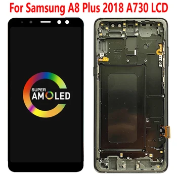 Süper Amoled A730 LCD A730F SM-A730F samsung LCD A8 Artı 2018 Ekran Dokunmatik Ekran 6.0