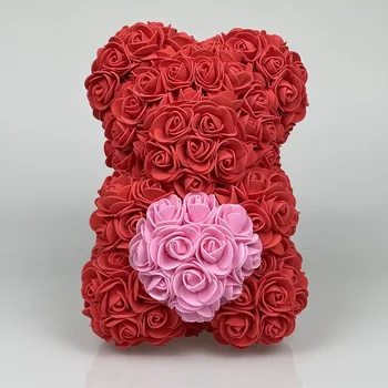 Sıcak 25cm Yapay Köpük Kalp Çiçek Gül Oyuncak Ayı Sevimli Hediyeler Çocuklar Doğum Günü Hediyeleri sevgililer Günü Hediyesi Yeni Yıl Hediyeleri