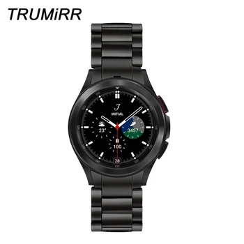 TRUMiRR Hiçbir Boşluk Titanyum Band Samsung Galaxy İzle 5 Pro 45mm / Saat 4 Klasik 46mm Kordonlu Saat Katı Klip Metal Kayış Siyah