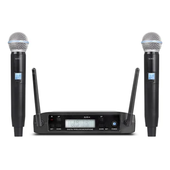 Tak Aşaması için GLXD4 Kablosuz Mikrofon 2 Kanal UHF Profesyonel El Mikrofonu Partisi Karaoke Kilise Toplantı BİZE 