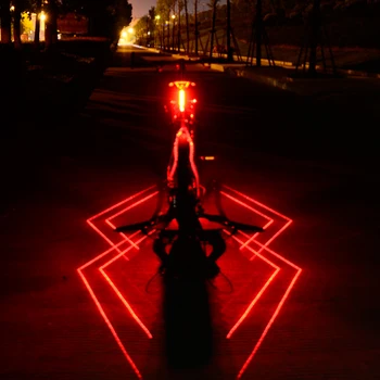 ThinkRider lazer bisiklet ışık ön arka emniyet uyarı bisiklet USB şarj edilebilir bisiklet kuyruk arka ışık su geçirmez bisiklet lambası