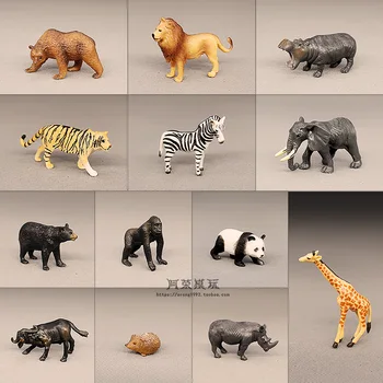 Vahşi Hayvan Minyatür Modeli Dekor Afrika Aslan Kaplan Hippo Gergedan Zürafa Ayı Zebra Orangutan Action Figure Heykelcik Oyuncaklar
