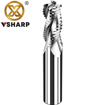 Vsharp Kaba End Mill 4-20mm 3 Flüt HRC55 Spiral CNC Bit Katı Karbür Freze Uçları Alüminyum Karbür freze kesicisi