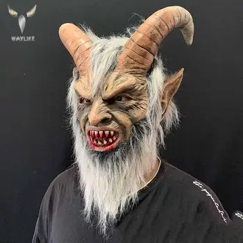 WAYLİKE Cadılar Bayramı Lucifer Lateks Maske Yetişkin Parti Kostüm Maske Korku Karnaval Cosplay Parti Sahne