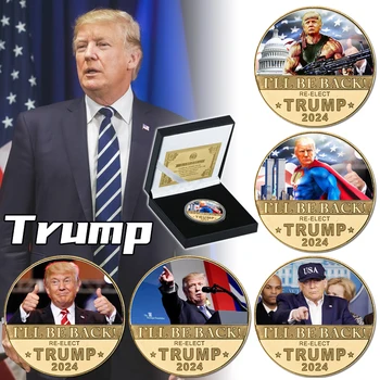 WR 2024 Donald Trump Altın Kaplama hatıra parası Koleksiyon ABD Başkanı Orijinal Sikke Seti Hediyeler Adam Dropshipping için