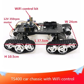 WiFi / PS2 Hnadle Kontrol Kiti TS400 4WD Robot Tankı Şasi Kiti arduino için + Motor sürücü panosu + 12V DC motor DIY RC Oyuncak
