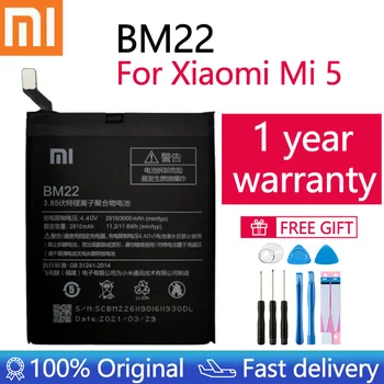 Xiao mi 100 % Orijinal BM22 3000mAh Pil İçin Xiaomi mi mi 5 mi 5 M5 BM22 Yüksek Kaliteli Telefon Yedek Piller + ücretsiz araçlar