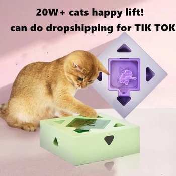 YENİ Kedi Avı Oyuncak Elektrikli Kedi Oyuncak Kare Sihirli Kutu Akıllı Alay Sopa Çılgın Oyun İnteraktif Kedi Tüy Oyuncak Kedi Alıcı Fare
