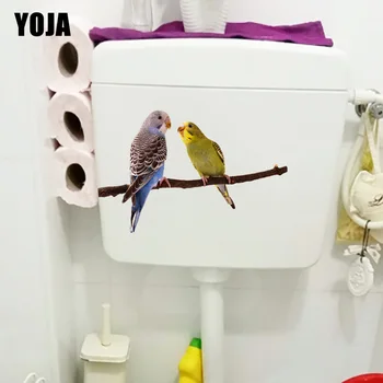 YOJA 24.5×15.4 CM Sevimli Muhabbet Kuşu Çocuk Odası duvar çıkartmaları Hayvan Ev WC Tuvalet Dekorasyon T1-3251