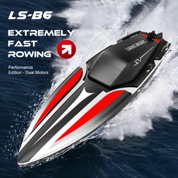 Yeni RC Tekne 2.4 G LSRC-B6 RC Yüksek Hızlı Yarış Teknesi Su Geçirmez Şarj Edilebilir Model Elektrikli Radyo Uzaktan Kumanda Sürat Teknesi Oyuncaklar