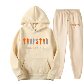 Yeni Trapstar Eşofman Erkek / Kadın Sıcaklık 2 Parça Set Gevşek Hoodies Polar Kazak + Pantolon Takım Elbise Hoody Spor Çift Kıyafet