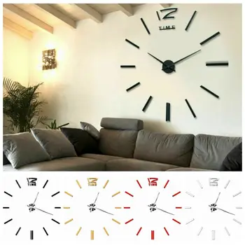Yenilik Duvar Saati İzle Saatler 3D DİY Ayna Çıkartmaları Oturma Odası Kuvars İğne Avrupa Horloge