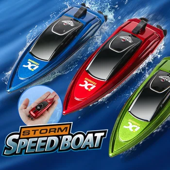Yüksek Hızlı Rc Tekne Mini 5 km/saat Radyo Uzaktan Kumandalı Gemi İle led ışık Palmiye Tekne Sürat Teknesi Su Oyuncak Modelleri Çocuklar Hediyeler Wltoys