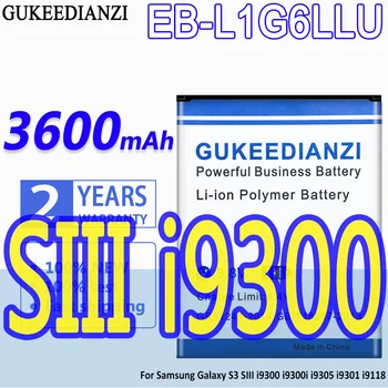 Yüksek Kapasiteli GUKEEDIANZI Pil EB-L1G6LLU 3600mAh Samsung Galaxy S3 SIII i9300 i9300i i9305 i9301 i9118 EB L1G6