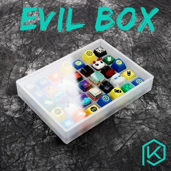 [sadece kutu]evil kutusu akrilik keycaps kutusu 7x5 klavye sa gmk oem kiraz dsa xda keycaps kutusu Klavye Tuş Takımı Seti Stok Koleksiyonu
