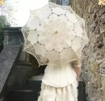 vintage Tığ Pamuk dantel şemsiye nakış Antika şemsiye düğün gelin ve nedime fotoğraf sahne hızlı